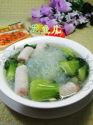 Boiled Vermicelli with Vegetables and Light Shell Balls recipe