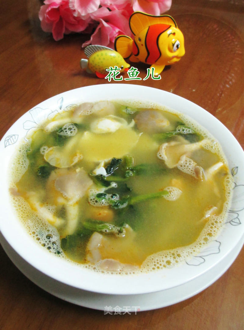 Vegetable Core Dried Salted Duck Egg Xiuzhen Mushroom Soup recipe