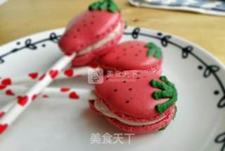 #aca烤明星大赛#strawberry Macaron Lollipop recipe