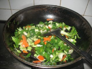 Fried Finger Rice Cake with Vegetables recipe