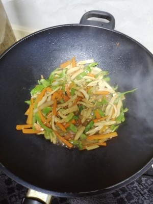 Vegetarian Chicken Stir-fried Three Silks recipe