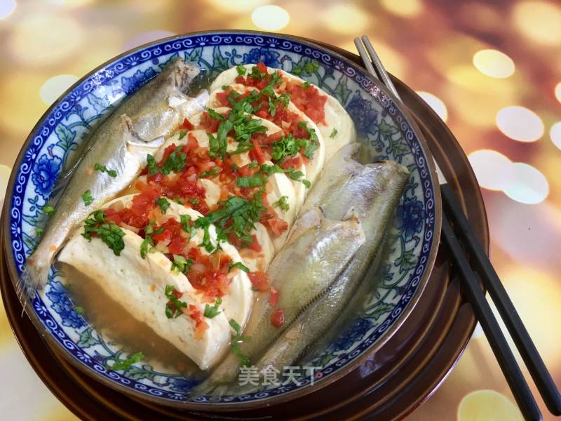 Steamed Tofu with Fresh Salted Fish recipe