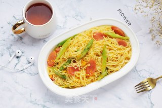 Pasta with Pumpkin Sausage and Asparagus recipe