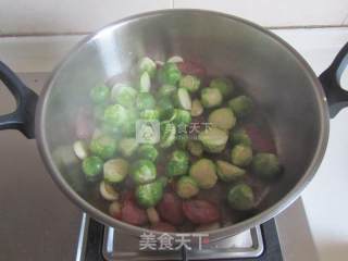 Sausage Fried Sprouts recipe