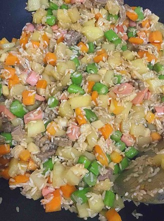 Stewed Rice with Potato and Carrot Beef recipe