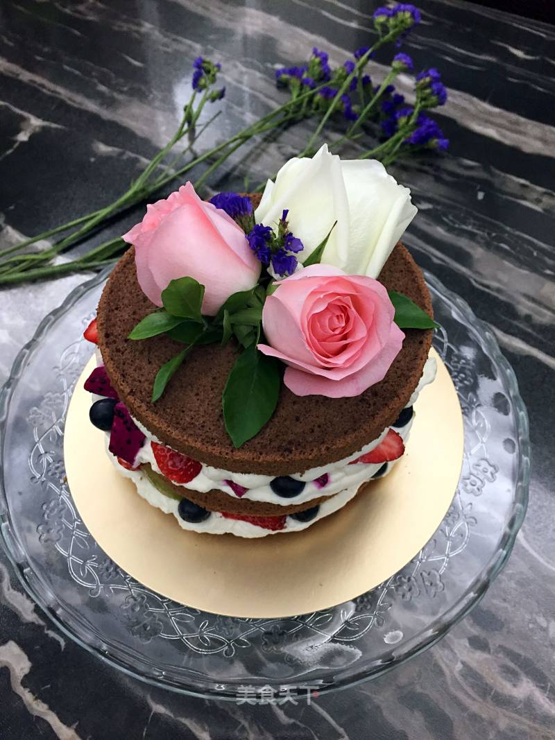 Fruits and Flowers Naked Cake recipe