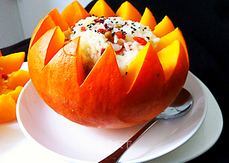 Pumpkin Cup Glutinous Rice recipe