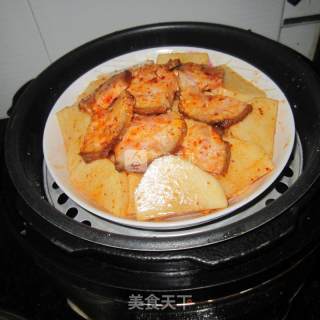 Steamed Potato Chips with Meat recipe