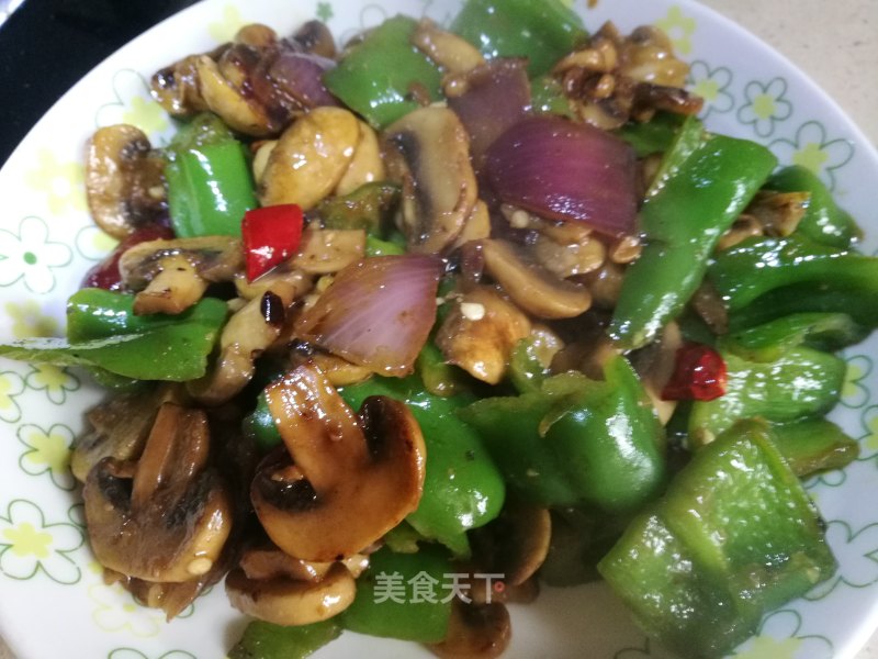 Stir-fried Mushrooms with Green Peppers recipe