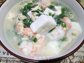 Tofu Stewed with Shepherd's Purse and Shrimp recipe