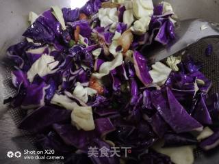 Stir-fried Purple Cabbage with Pork Belly recipe