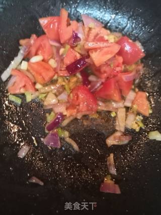 Scrambled Eggs with Onions and Tomatoes recipe