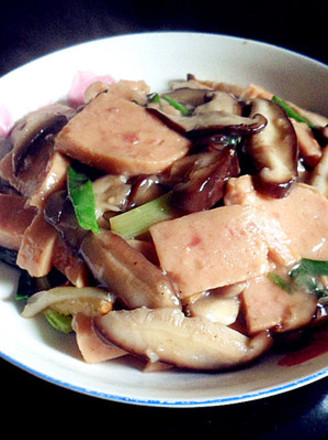 Grilled Luncheon Meat with Shiitake Mushrooms recipe