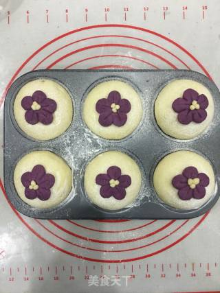 #aca Fourth Session Baking Contest# Making Erotic Buns with Purple Sweet Potato Flowers recipe