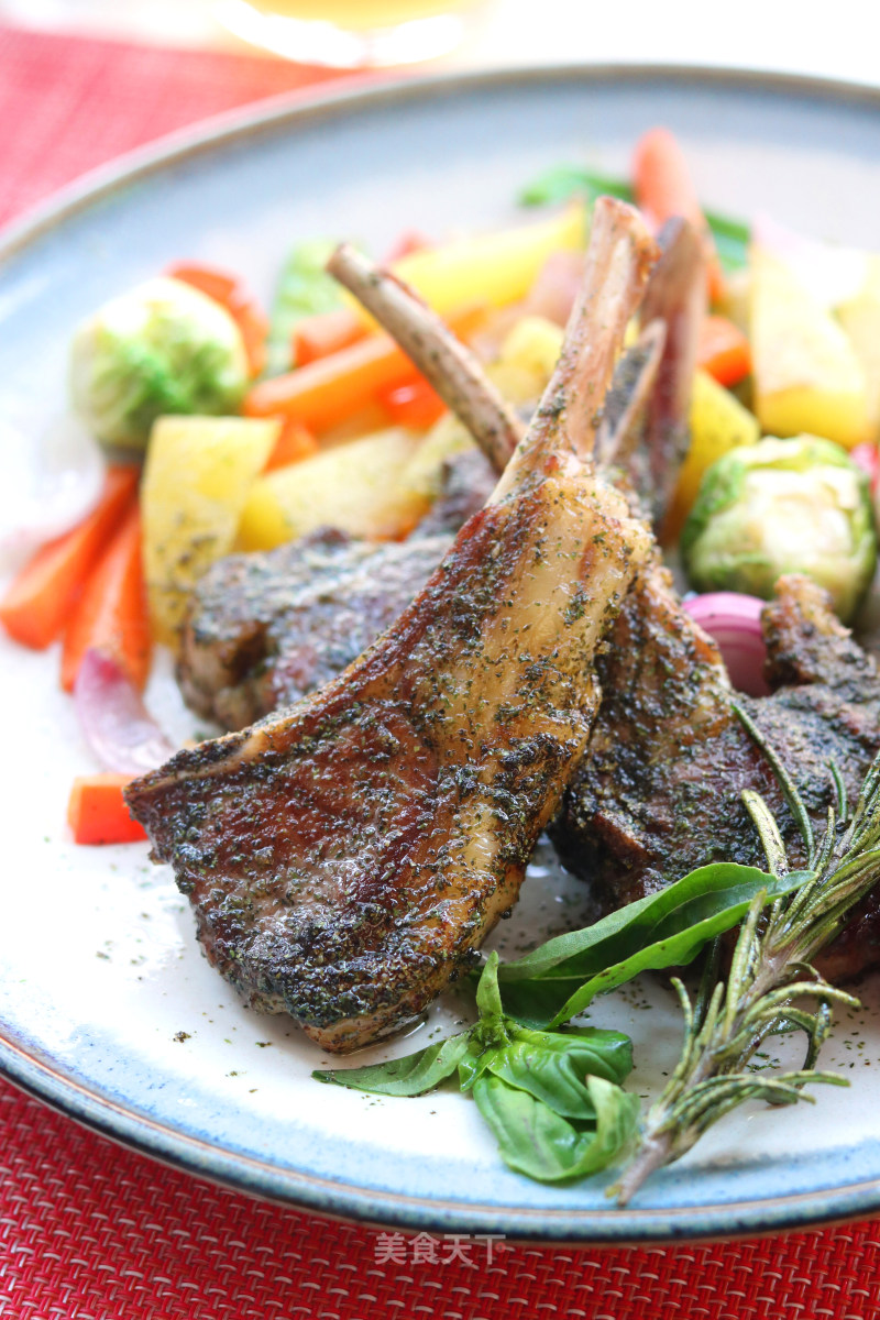 Pan-fried Lamb Chops with Chinese New Year Dishes