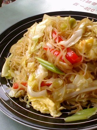 Stir-fried Rice Noodles with Cabbage recipe