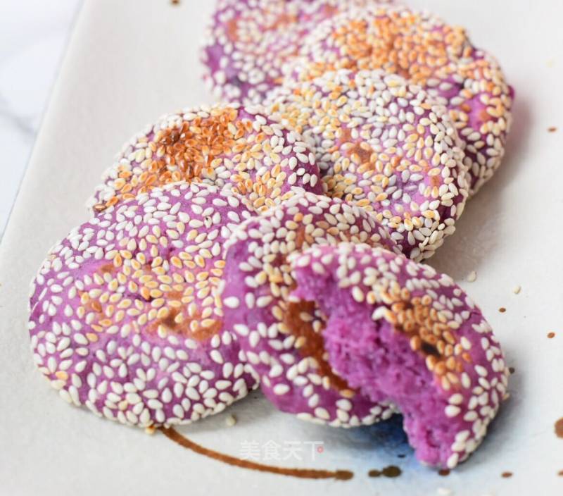 Purple Sweet Potato Sesame Pancake recipe