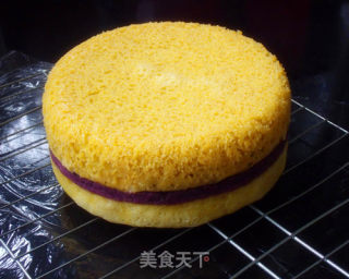 Pumpkin and Purple Sweet Potato Two-color Cake recipe