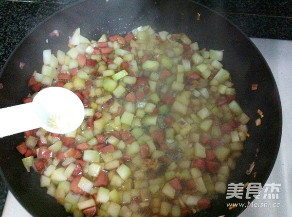 Fried Rice with Vegetable Root Pork Belly recipe