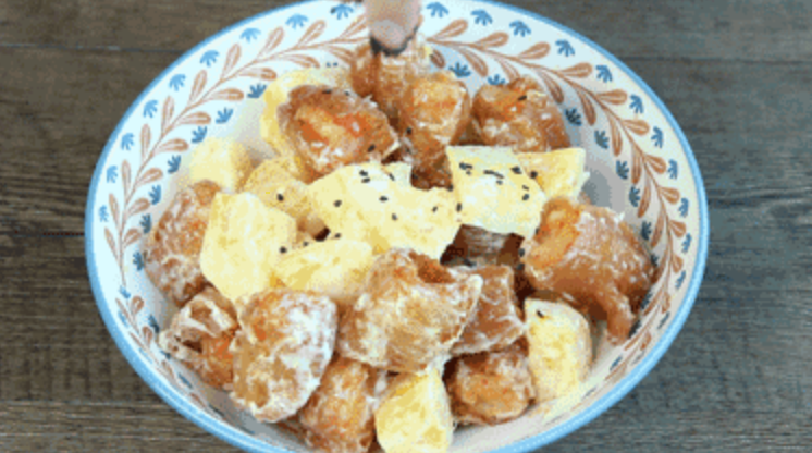Green Tea Restaurant’s Most Popular Pineapple Fritter Shrimp, One Bite Out recipe