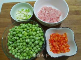 Grilled Pea Rice with Minced Meat recipe