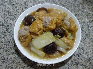 Mushroom Meat and Gluten Boiled Cabbage recipe