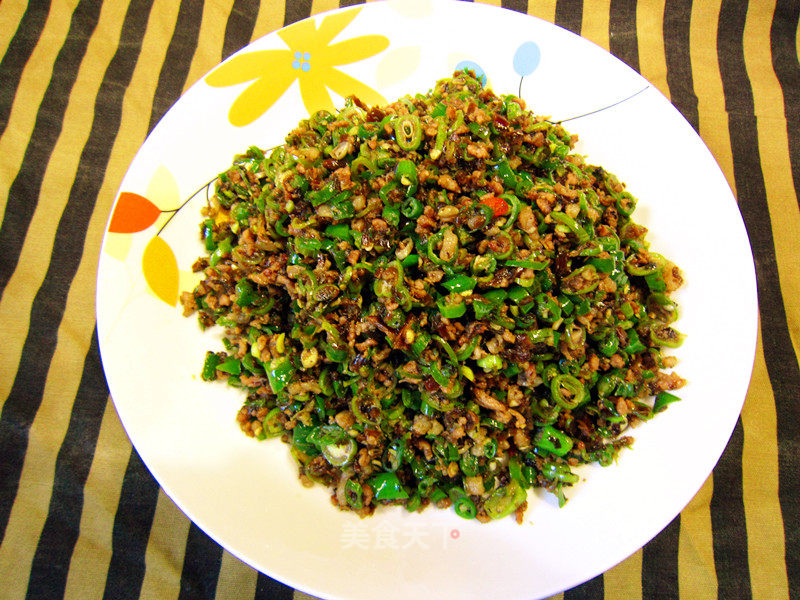 Stir-fried Beans with Green Pepper and Minced Pork recipe