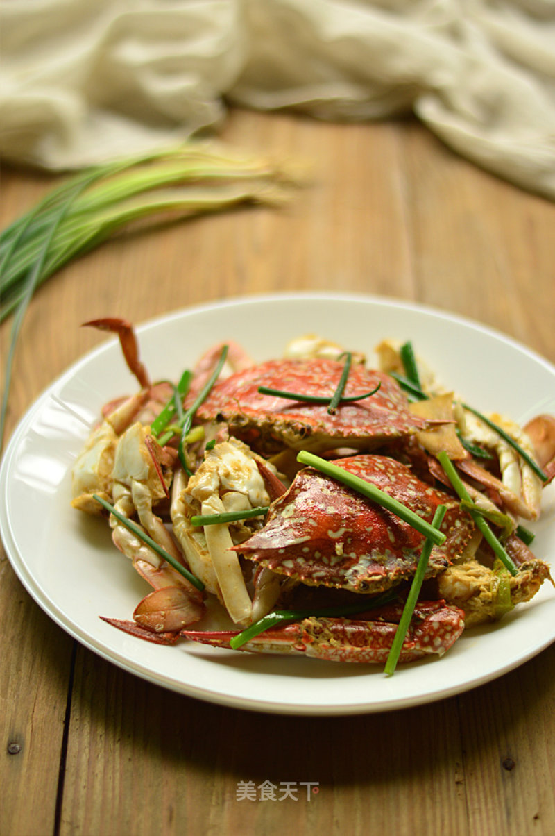 Fried Crab with Green Onion and Ginger recipe