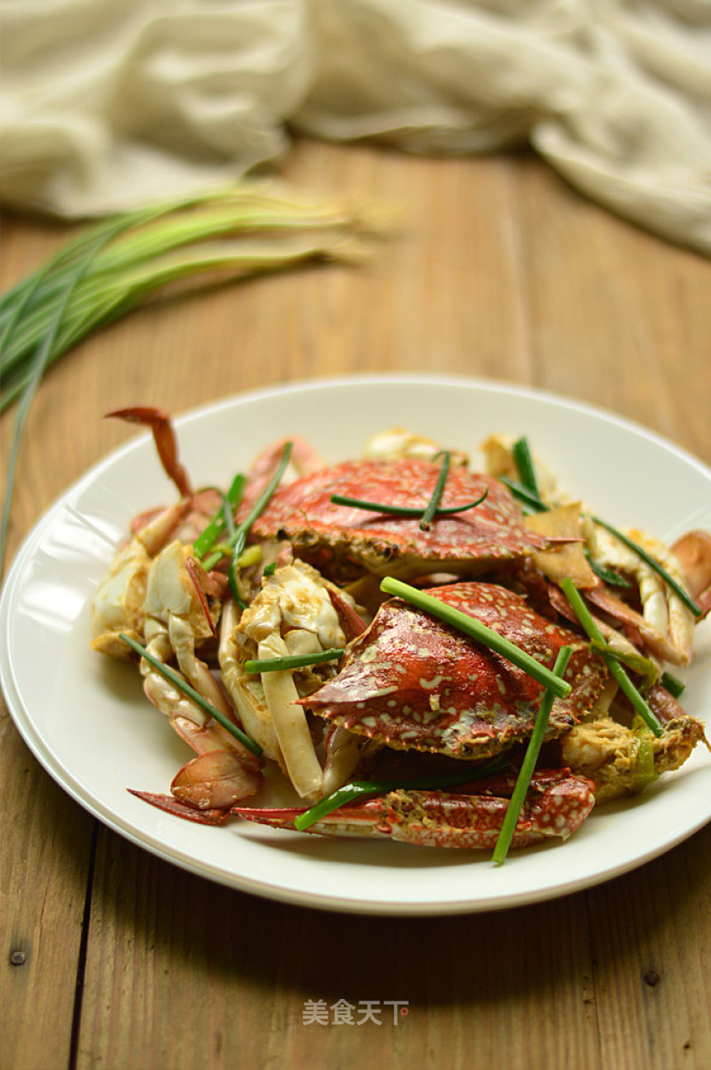 Fried Crab with Green Onion and Ginger