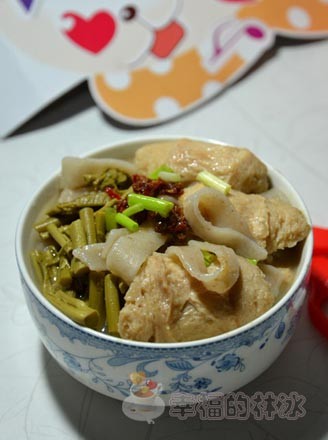 Boiled Buckwheat Bean Curd with Veggie Meat Cubes