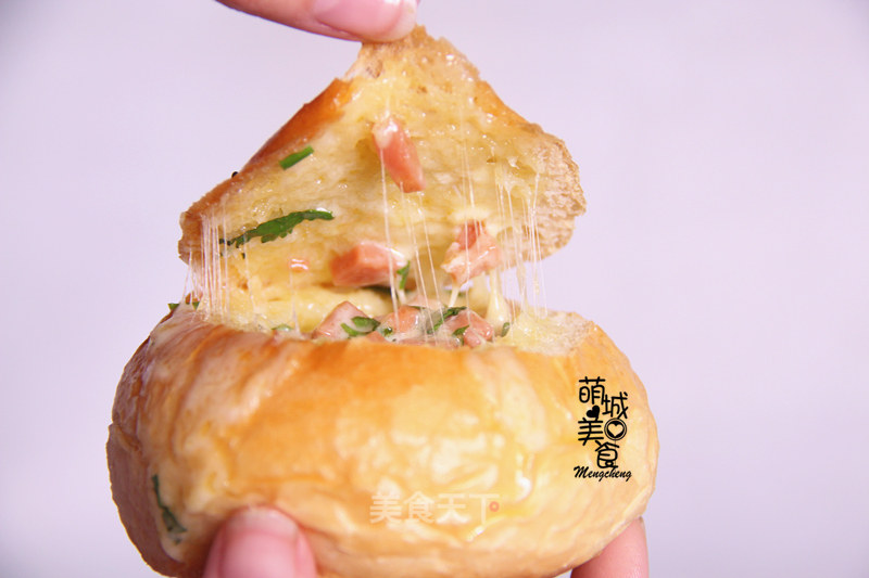 Cheese Egg Ham Bun recipe