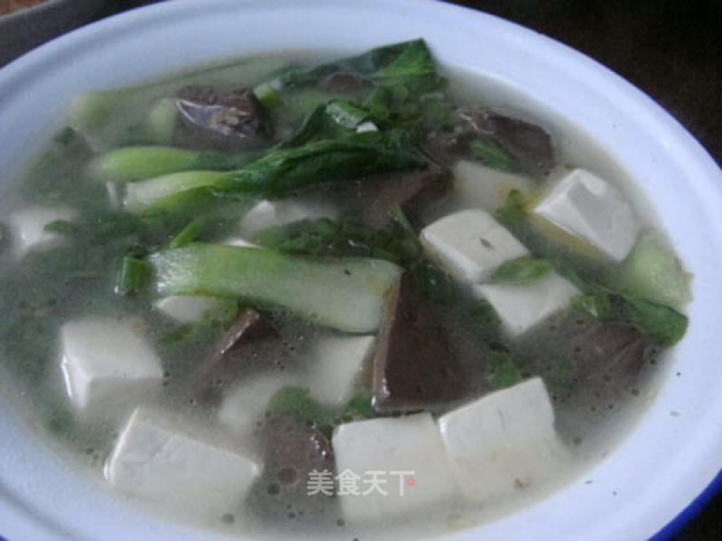 Pork Blood Tofu and Cabbage Soup recipe
