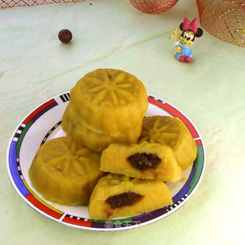 Sweet Potato Mooncakes with Bean Paste and Date Mashed recipe