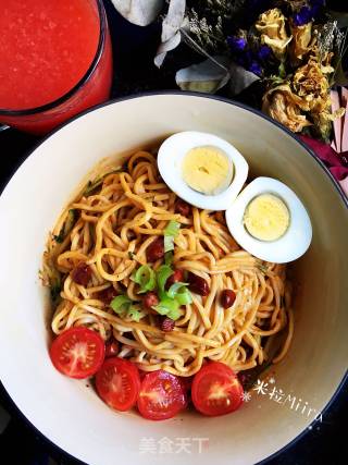 Cold Noodles with Scallion Oil and Sesame Sauce recipe