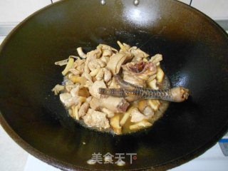 Fried Double Mushroom with Chicken recipe