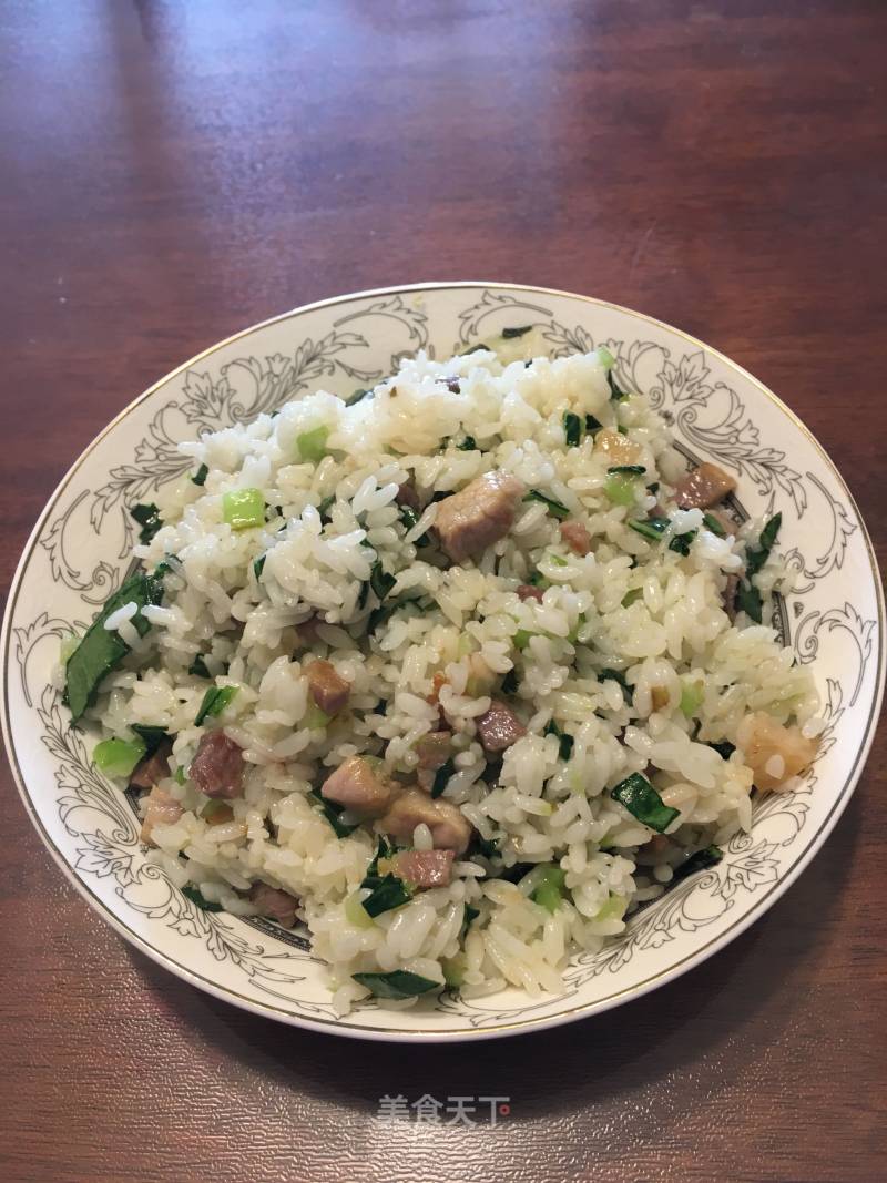 Fried Rice with Bacon and Greens recipe