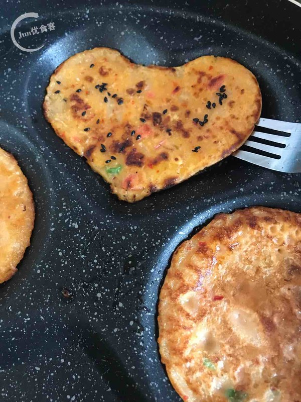 Kimchi Pancakes with Congee and Side Vegetables recipe