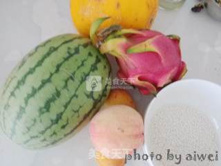 Colorful Fruit Sago Fishing recipe