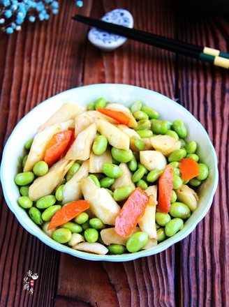 Stir-fried Edamame with Rice White recipe