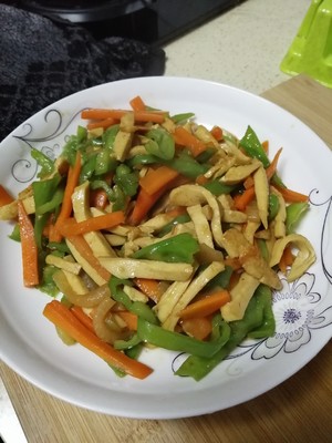 Vegetarian Chicken Stir-fried Three Silks recipe