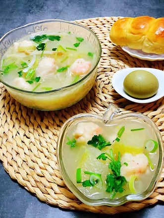 Shrimp, Winter Melon and Enoki Mushroom Soup