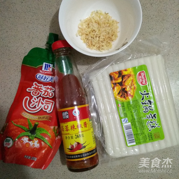 Stir-fried Rice Cake with Tomato Sauce recipe