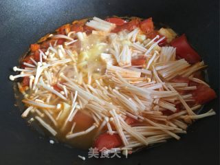 Tomato and Enoki Mushroom Tofu Soup recipe