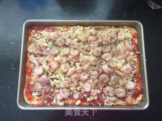 #四session Baking Contest and It's Love to Eat Festival# Supreme Bacon and Shrimp Pizza recipe