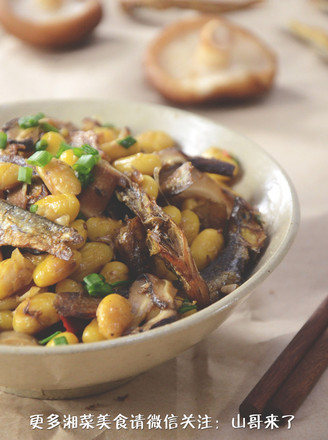 Braised Fire-roasted Fish with Mushrooms and Soy Beans recipe