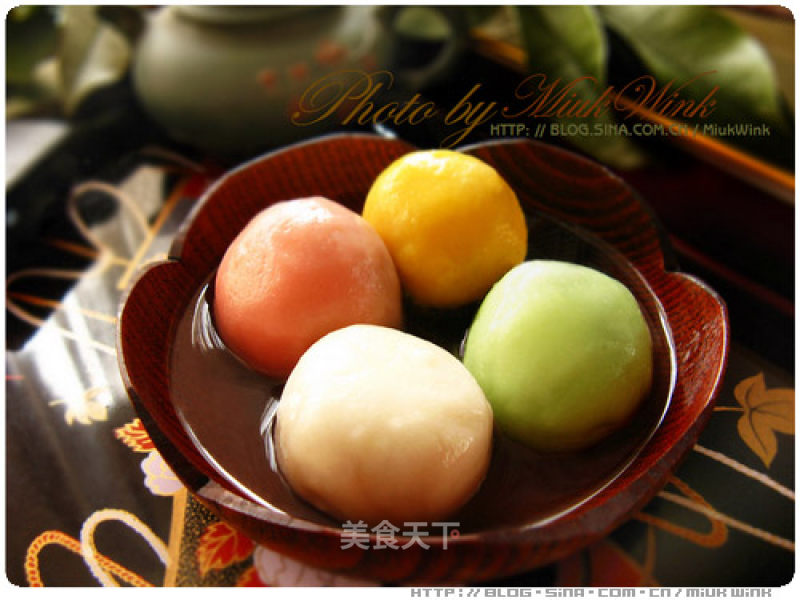 [pink Color Glutinous Rice Balls] Natural Pigment Four-color Gnocchi to Celebrate The Lantern Festival