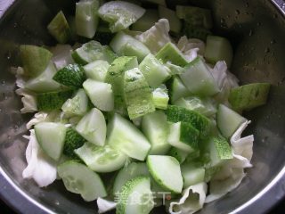 Shredded Cabbage and Patted Cucumber recipe