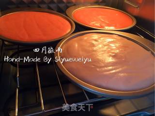 #四session Baking Contest and It's Love to Eat Festival# Cherry Blossom Color Gradient Chocolate Glaze Naked Cake recipe