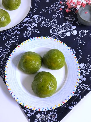 #春食野菜香# Egg Yolk Meat Floss Green Tuan recipe
