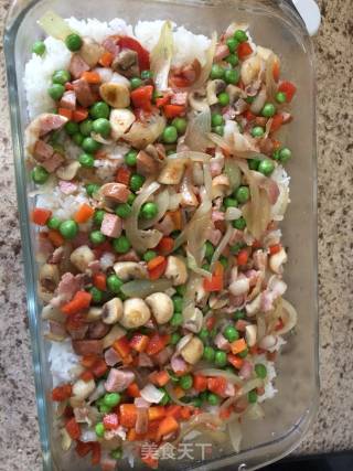 Baked Rice with Mixed Vegetables recipe